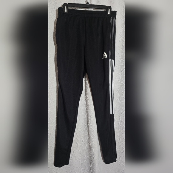 Adidas Primegreen Joggers Women’s Small Black Three Stripes Logo  Activewear - Picture 1 of 7